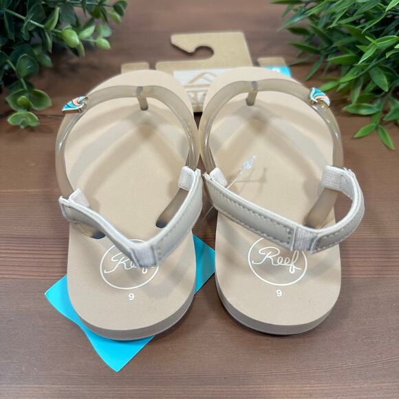 Reef Girls Little Charming Slip Flop Sandals Oasis Size 9 - Picture 5 of 7